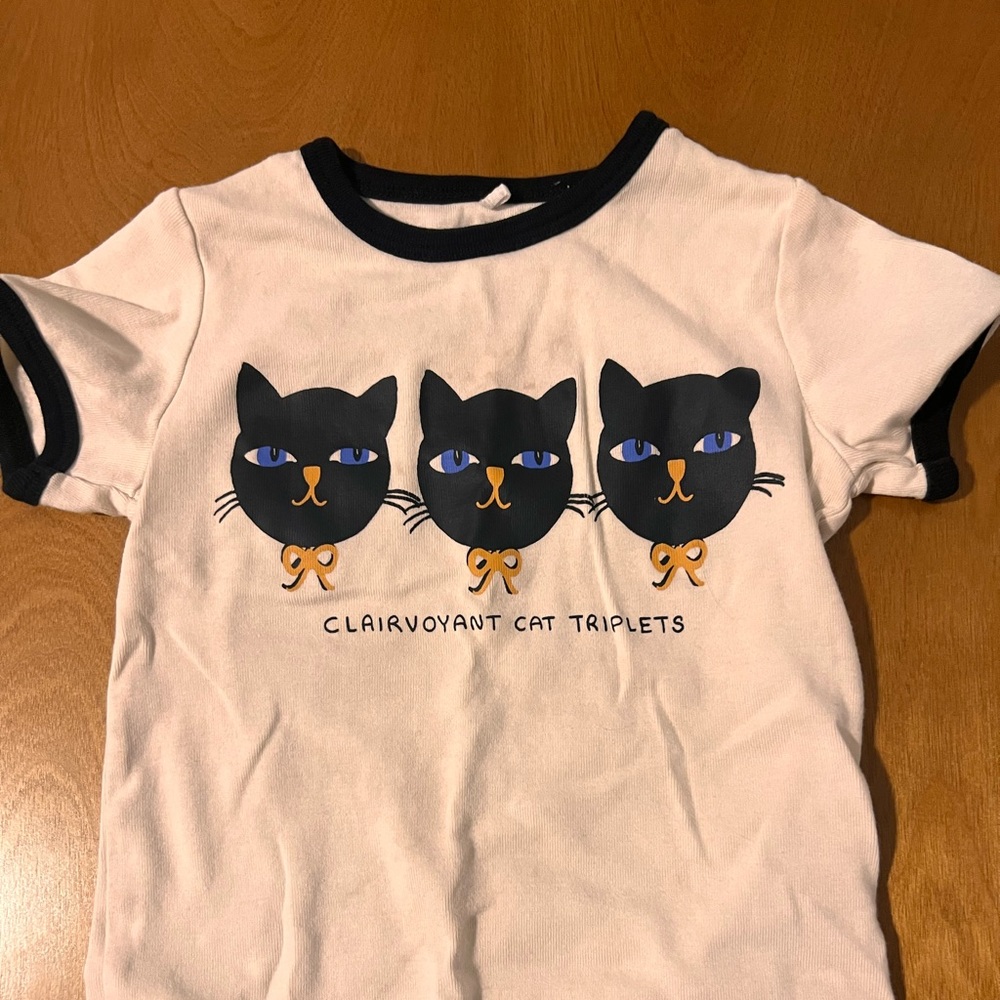 Mini Rodini Short sleeve cats ringer T-shirt